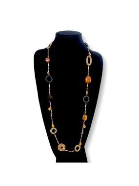 CHICO’s Earthy Elegance Wood Bead Long Station Necklace​ | NEW